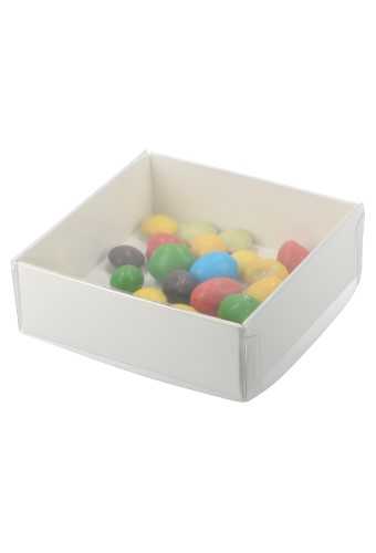 [K1271625] Transparant Cadeaudoosjes Witte Bodem 9x9x3cm 100stuks