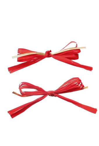 [K1370068] Cadeaustrikje Raffia Rood Met Gouden Clipje 8x5cm 100stuks