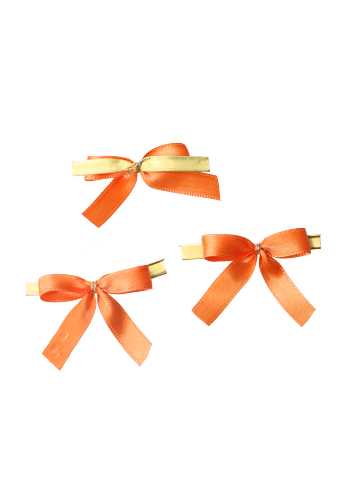 [K1420193] Luxe Strikje Satijn Oranje & Clip 4x3.5cm 250stuks