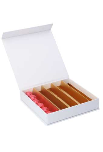 [K1360454] Magneet Bonbondoosjes Mat Wit 25 Bonbons 16.8x16.8x3cm 10stuks