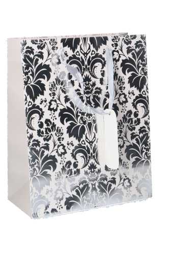 [K1110661] Kadotasjes Everyday Groot Barok Zilver &  Wit 26.5x13.5x32.5cm 10stuks