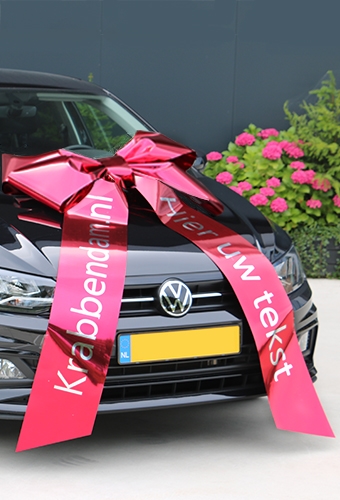 [K1290303] Magnum Autostrik Livorno Metallic Rood Bedrukt Met Tekst 90x60+100cm