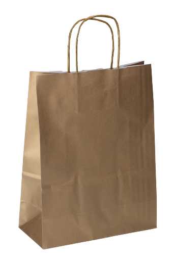 [K1120236] Papieren Draagtas Kassel Met Handvat Goud A4 22x10x31cm 50stuks