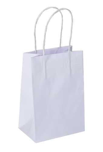 [K1120224] Papieren Draagtas Kassel Met Handvat Wit 14x8x21cm 50stuks