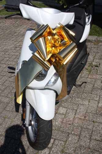[K1290161S] Grote Strik Scooter Milaan Metallic Goud d36x36+24cm