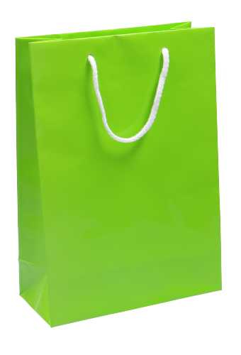 [K1110677] Kadotasjes Rome Uni Groen Glanzend Met Koord 28x12x36cm 10stuks