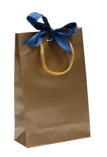 [K1110683-9ST] Kadotasje Sora Goud Glans & Koord & Lintgleuf 16x7x25cm 9stuks