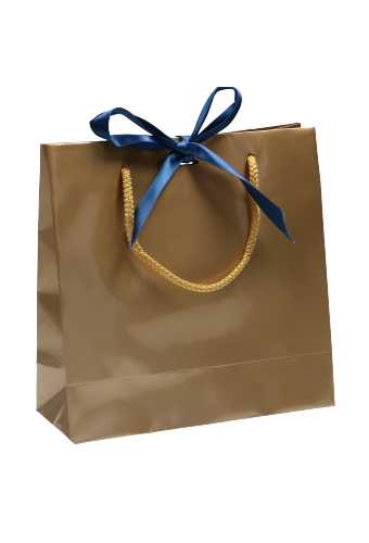 [K1110681] Kadotasje Sora Goud Glans & Koord & Lintgleuf 23x9x23cm 10stuks