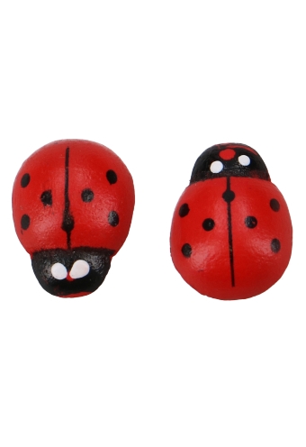 [K1340078] Houten Decoratie Lieveheersbeestje Met Plakker Rood 1.2cm 100stuks