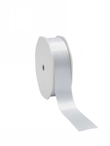 [K1300233] Luxe Satijn Dubbel Lint Zilver Metallic 25mm x 20meter