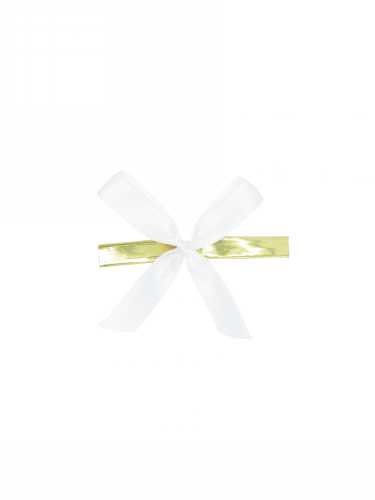 [K1420214] Strikje Satijn Wit Met Clip 4.5x4.5cm 300stuks