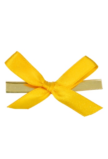 [K1420218] Strikje Satijn Geel Met Clip 4.5x4.5cm 300stuks