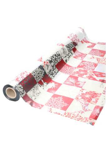 [K1080093] AKTIE Cadeaufolie Dubbelzijdig Zilver & Xmas Xmas Rood 70cm x 50meter