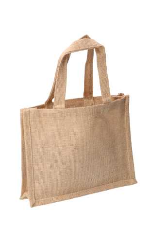 [K1070787] Jutetasje Met Lus Als Handgreep 23x4x18cm 10stuks