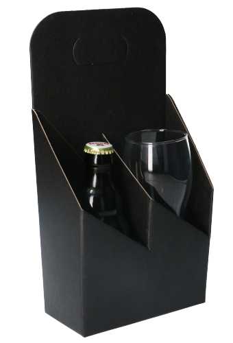 [K1180077] Bierverpakking Draagdoos Brugge Dikbuik Zwart voor 2 flesjes 33cl 10st