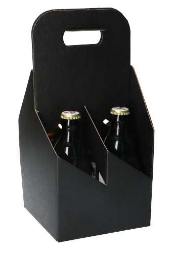 [K1180076] Bierverpakking Draagdoos Brugge Dikbuik Zwart voor 4 flesjes 33cl 10st