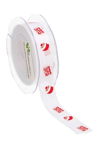 [K1390881] Kadolint Satijn Wit Kerstman 22mm x 20meter