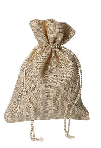 [K1070795] Kadozakjes Canvas Glitter Goud Met Koord XL Groot 20x30cm 10stuks