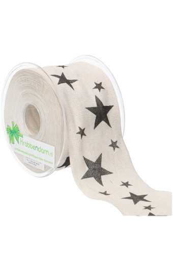 [K1390830] Luxe Kadolint Naturel & Sterren Zwart 63mm x 10meter