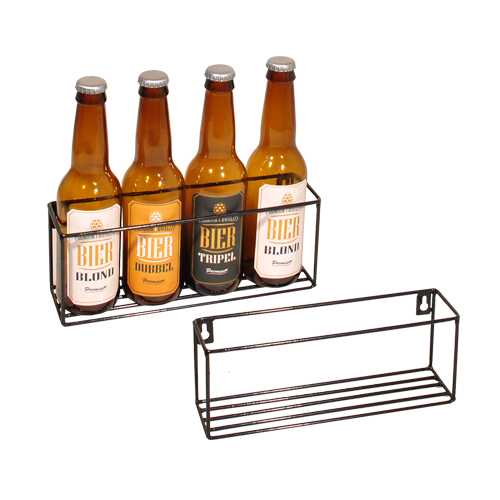 [1180087] Bierverpakking Bierrek Zwart 24.5x6.3x9cm 4 flesjes 9stuks