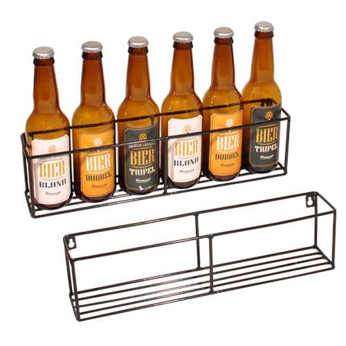 [1180088] Bierverpakking Bierrek Zwart 36.5x6.3x9cm 6flesjes 15stuks