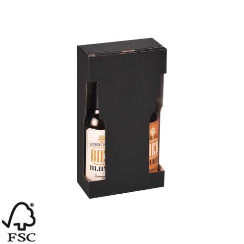 [1171037] Wijnverpakking Zwart Voor 2 Piccolo 13x6.5x24.3cm FSC® 50stuks