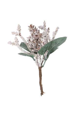 [K1340581] Kado Decoratie Takje met 3 Witte Dennenappels 12stuks