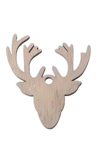 [K1340606] Houten Decoratie Hertje Hanger 7cm 100stuks