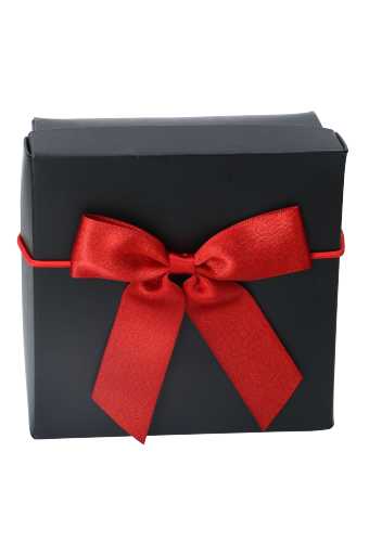 [K1420228] Strikje Satijn Lint Rood Met Goud & Elastiek 10cm 10x10cm 24stuks