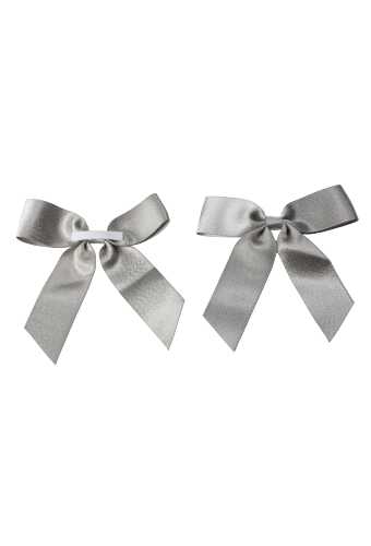 [K1420237] Luxe Strikje Satijn Zilver & Plakker 10x10cm 24stuks