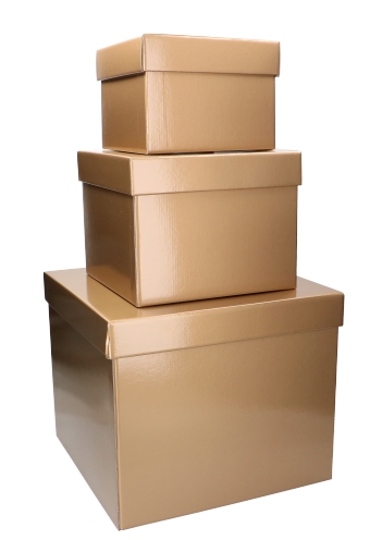 [K1271714] Luxe Geschenkdoos Torino Goud Glans Set In 3 Verschillende Afmetingen