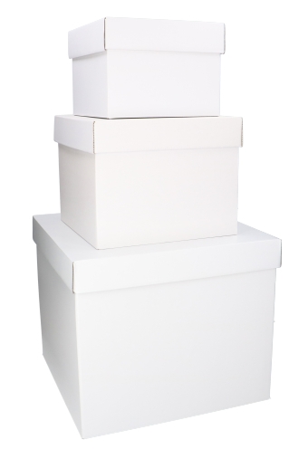 [K1271718] Luxe Geschenkdoos Torino Wit Mat Set In 3 Verschillende Afmetingen