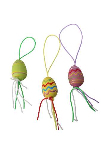 [K1340612] Gelukspoppetjes Paaseitjes in 3 kleur Met Koord 50stuks