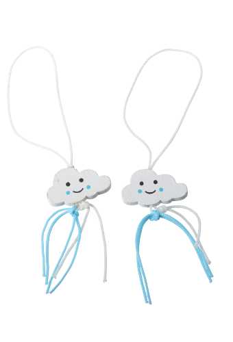 [K1340616] Gelukspoppetjes Wolkje Baby Blauw Met Koord 100stuks