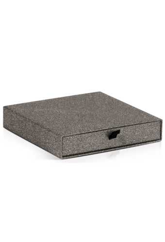 [K1020340] Kadobon & Ladeschuif Kadodoos Primo Black Glitter 14.5x14.5x3cm 5stuks