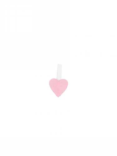 [K1340641] Houten Decoratie Hartje Roze Met Witte Knijper 1.8 x 1.8cm 36stuks