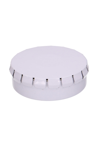 [1150424] Blikken Wit Blanco Rond met Click Deksel 5.3x1.8cm 48stuks