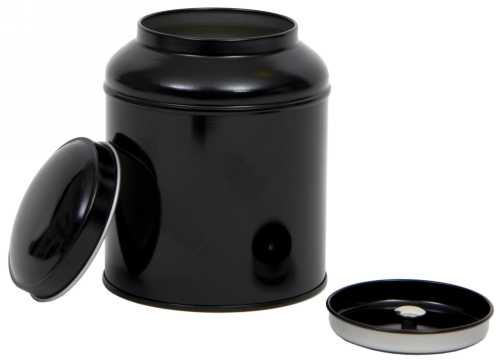 [1150425] Blikken Blanco Zwart r10x13cm 12stuks met extra deksel