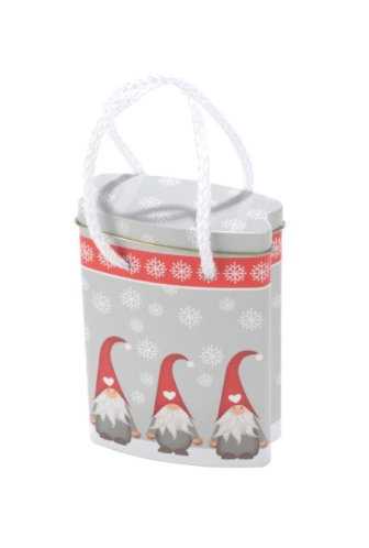 [1630370] Blikken Kerstkabouter Ovaal 8.6x4.6x12cm 24stuks