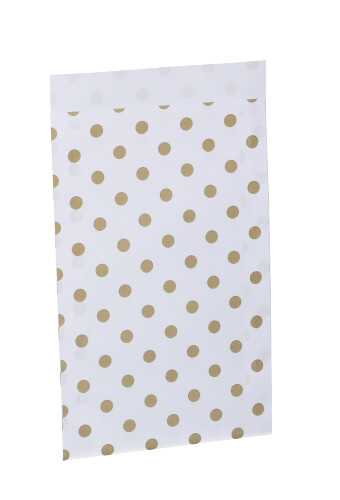 [K1070803] Kadozakjes Gouden Dots 12x19cm 250stuks