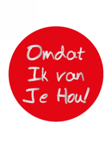 [K1210012-1000] Etiketten Liefde Omdat ik Van Je Hou 3cm 1000stuks