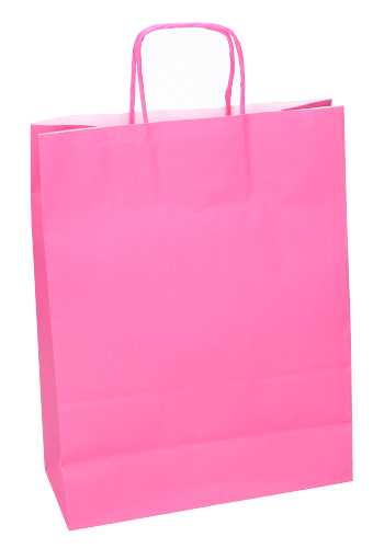 [K1120055] Papieren Draagtas Kassel Met Handvat Fuchsia A4 22x10x31cm 50stuks