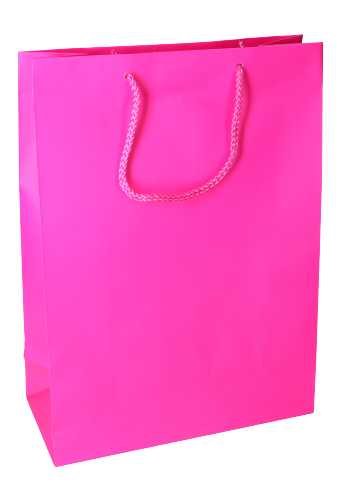 [K1110085] Kadotasjes Latina Mat Fuchsia Met Koord 27x12x37cm 12stuks