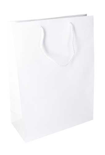 [K1110089] Kadotasjes Latina Mat Wit Met Koord 27x12x37cm 12stuks