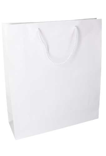 [K1110091] Kadotasjes Latina Mat Wit Met Koord 36x12x41cm 12stuks