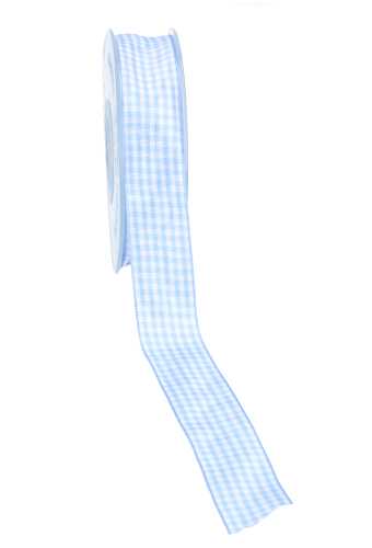 [K1380002] Cadeaulinten Ruit Baby Blauw 25mm x 20 meter