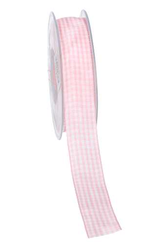 [K1380003] Cadeaulinten Ruit Baby Roze 25mm x 20 meter