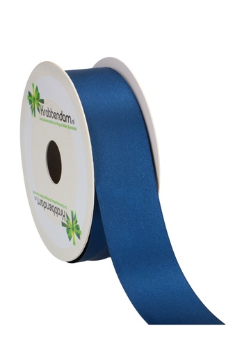 [K1300061] Satijn Dubbel Lint 40mm x 25 meter Marine Blauw