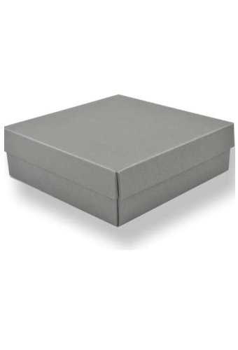 [1450091] Geschenkdoos 12.5x12.5x4cm Bert Metallic Staal Grijs 50stuks