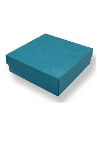 [1450082] Geschenkdoos 12.5x12.5x4cm Bert Baroc Turkois 50stuks
